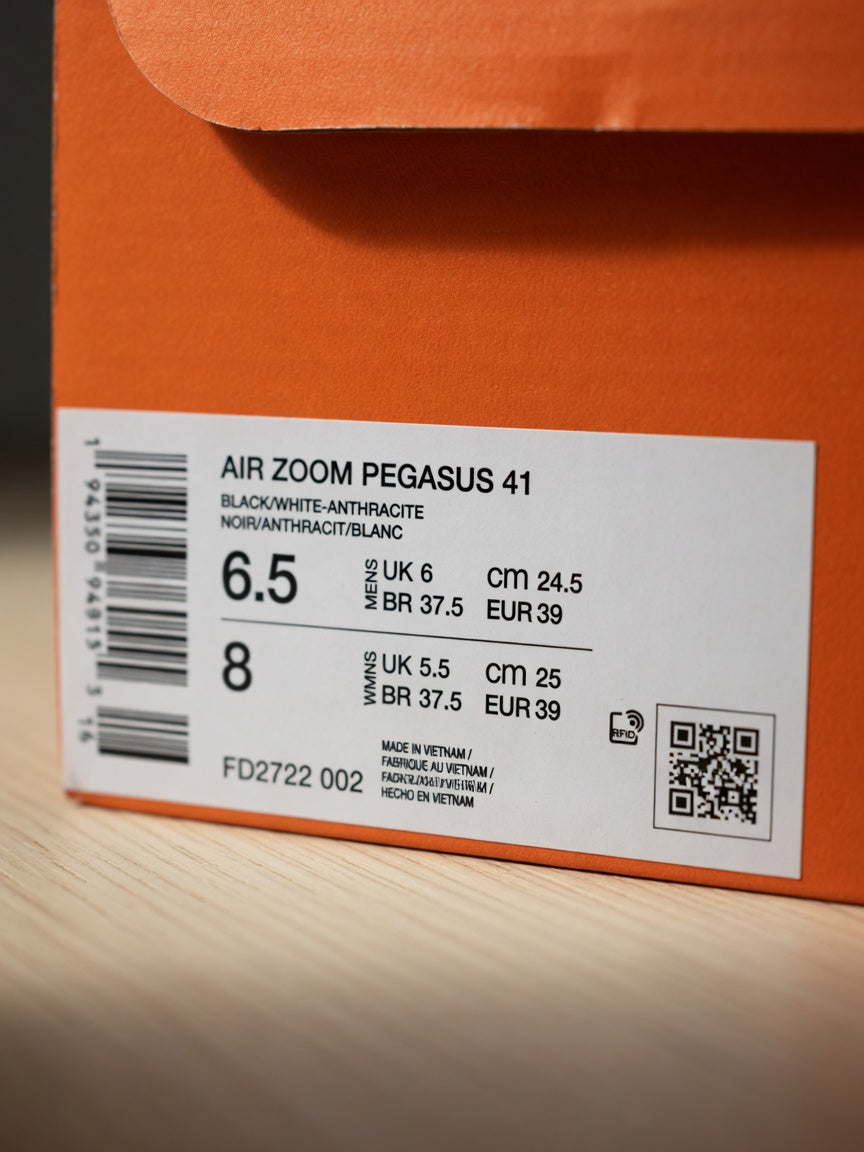 Nike Air Zoom Pegasus 41 Maat 39 Medium Ash/black-pure platinum Nieuw