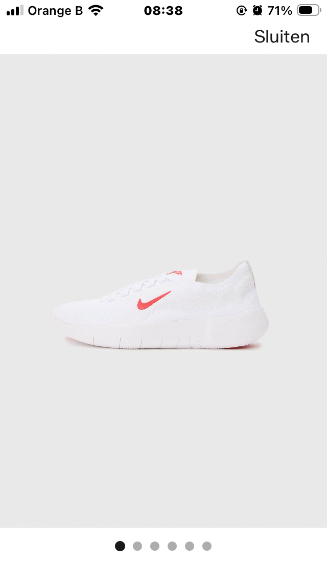 Nike Free 2025 wit met rood maat 38,5 Nieuw met Label
