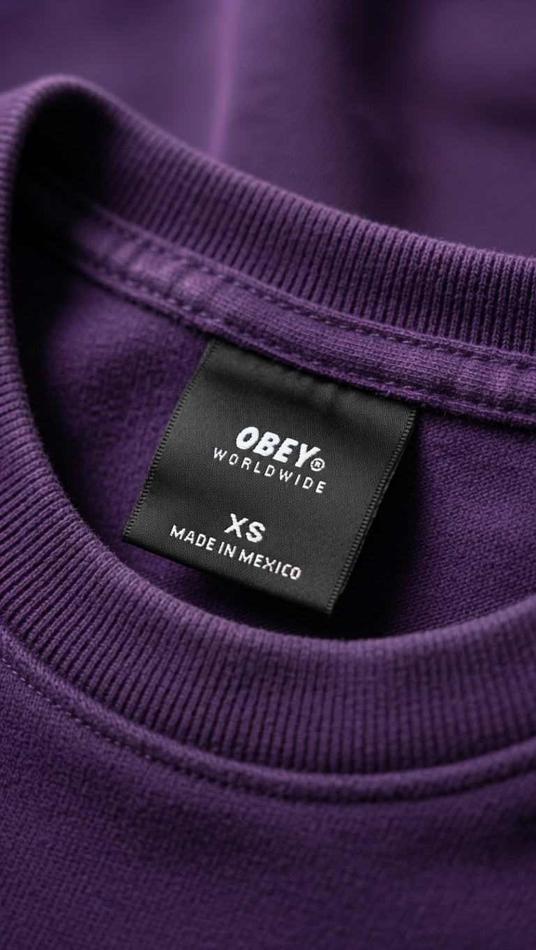 Paarse longsleeve van Obey-zo goed als nieuw