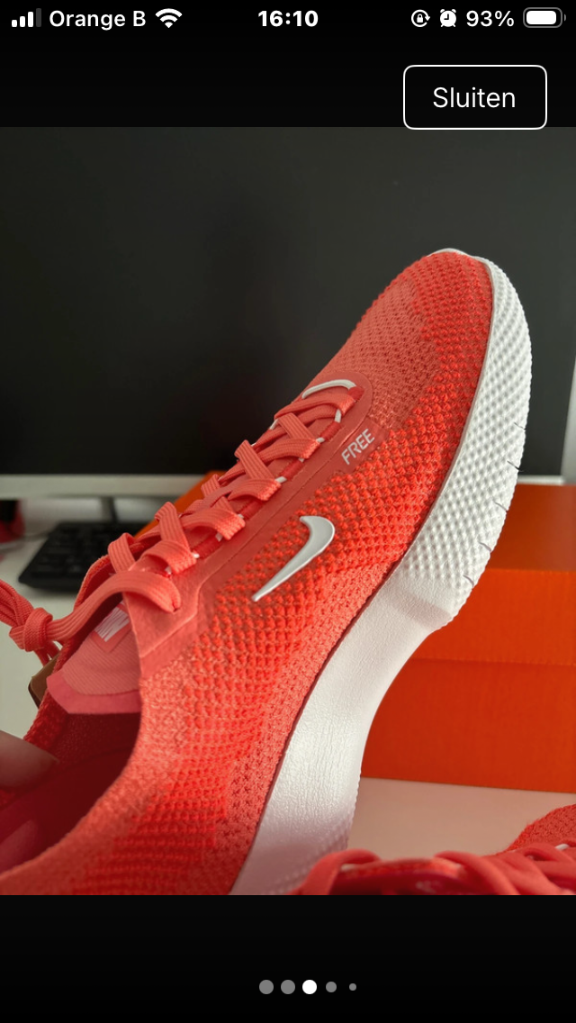 Nike Free 2025 Coral Red maat 40,5 hardloopschoenen Nieuw