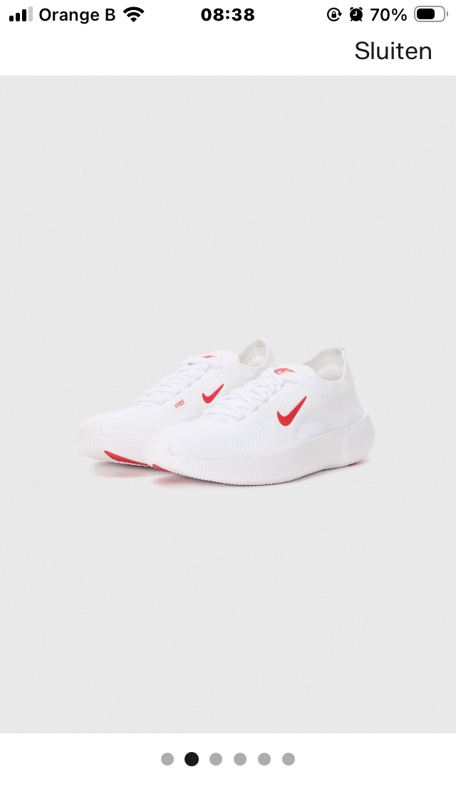 Nike Free 2025 wit met rood maat 38,5 Nieuw met Label