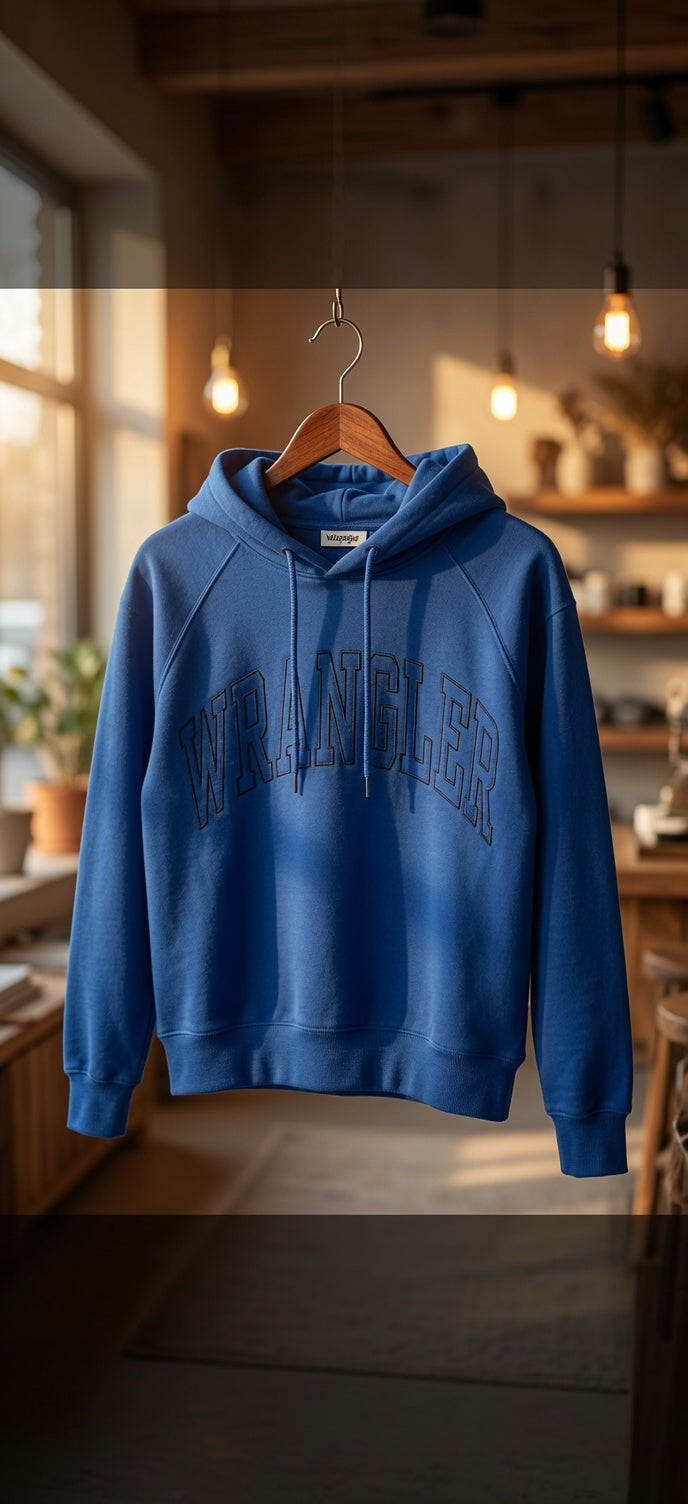 Kobalt blauwe Crop hoodie van Wrangler maat XS Nieuw
